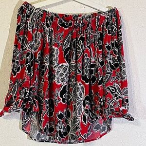 NWOTS K. Jordan Off The Shoulder Bohemian Floral Top Size M Romantic Flowy